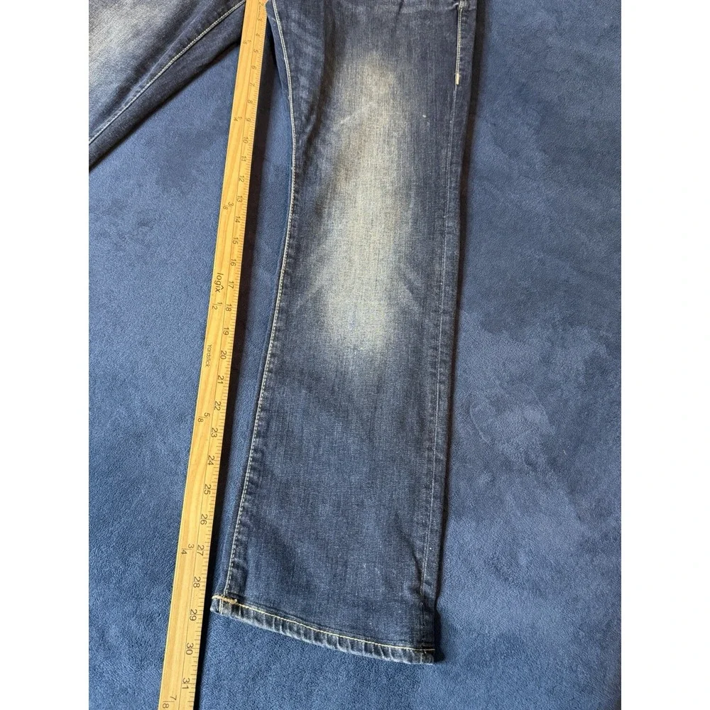 True Religion Ricky Relaxed Straight Jeans 28x29 Dark Blue Wash